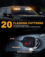 6Z4J Emergency Dash Strobe Lights: 2×16.8 inch Amber White Safety Lights, 48 LED