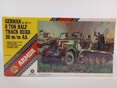 German 8 Ton Half Track Quad. 20 m/m AA AHM 1:72 Model Kit 552 Sealed Box 1974