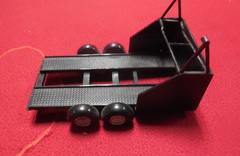 Vintage 1:25 scale race car trailer with tire rack built missing tongue junkyard