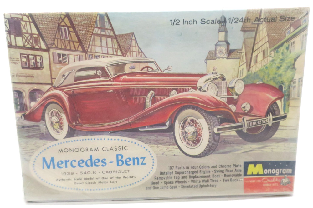 Monogram 1/24 Mercedes-Benz 1939 540-K Plastic Model Kit #PC87 SEALED