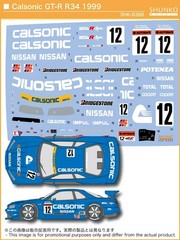 SHUNKO MODELS 1/24 Calsonic Skyline GT-R R34 1999 Full Decal for Tamiya JP 16646
