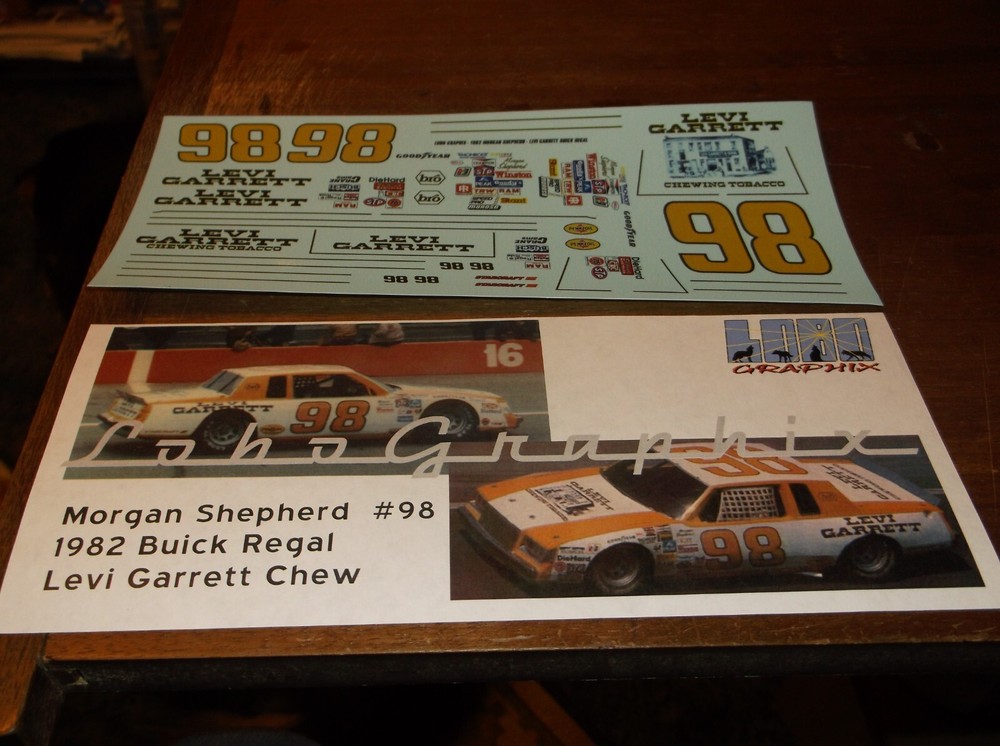 Morgan Shepherd #98 1982 LEVI GARRETT Buick 1/24th scale decals LoboGraphix