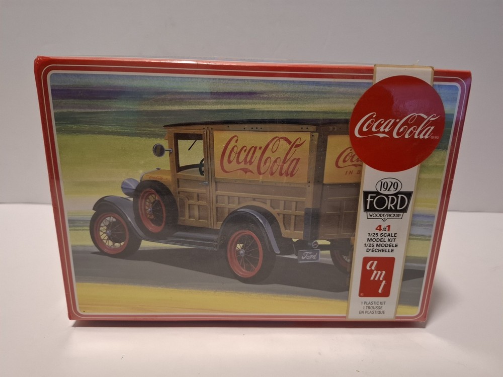 COCA COLA 1929 FORD WOODY/PICKUP 4N1 MODEL KIT 1/25 SCALE AMT ROUND 2 NEW LOOK!!