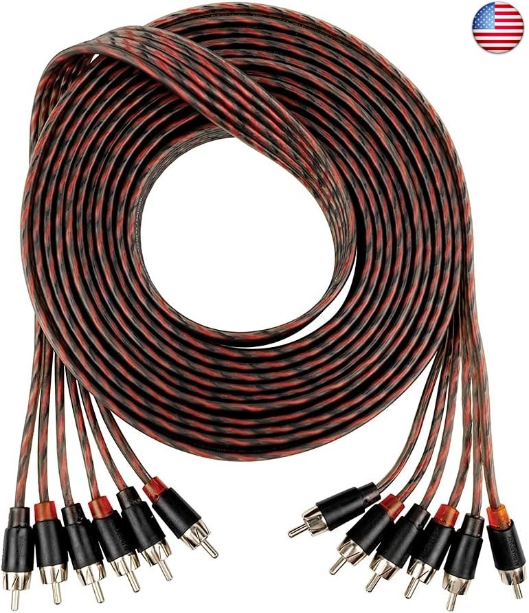 Alphasonik 17 Feet Premium 6 Channel Hyper-Flex RCA Interconnect Signal Patch