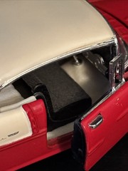 1955 CHEVY BEL-AIR 1:43 SCALE DIECAST PULLBACK CAR RED WHITE SS5720