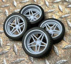 Resin 21/20 Inch “5 Star” Model car Wheels and Tires 1/24 1/25 scale