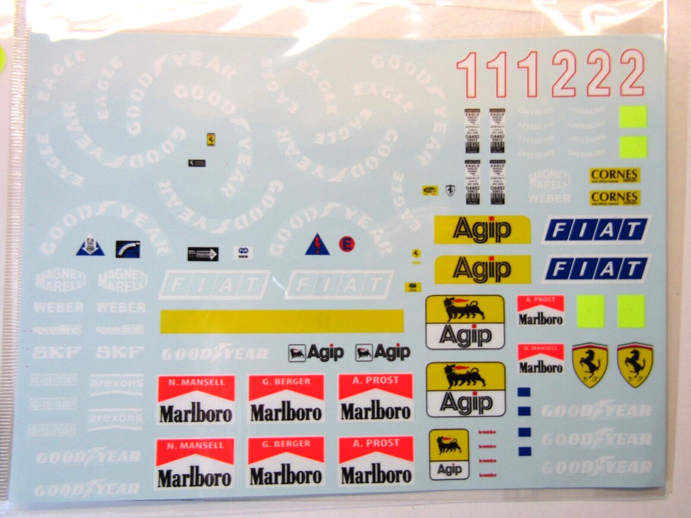 Decalpool 1/12 Ferrari 641/2 F190 Full Sponsor Decal Sheet DP209 for Tamiya kit