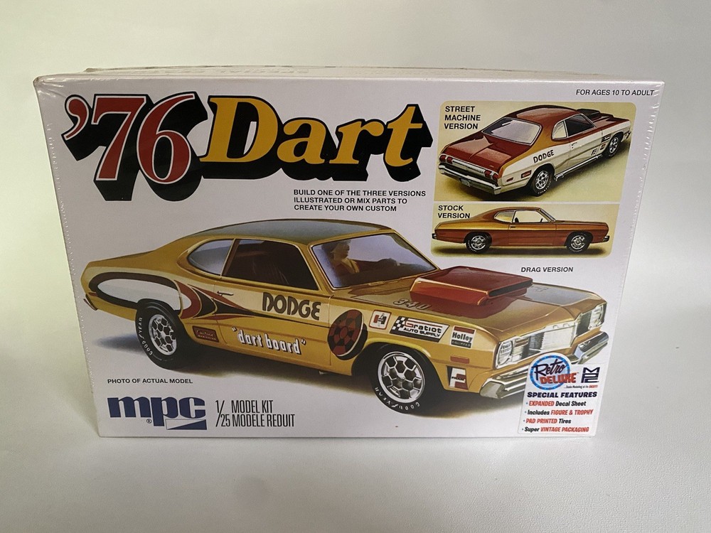 MPC 1976 Dodge Dart Street Stock Or Drag Retro Deluxe Model Kit Sealed Box