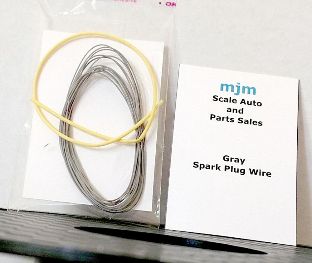 6 Feet Gray Spark Plug Wire 1/24 1/25 Scale With Yellow Boot Material