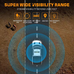 37 In. 104-LED Emergency Strobe Light Bar Magnetic-Mount Flashing Warning Roof L