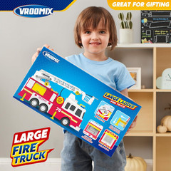 Extra Large Toddler Fire Truck Toys for Boys with 33-Inch Ladder, Lights & Sprin