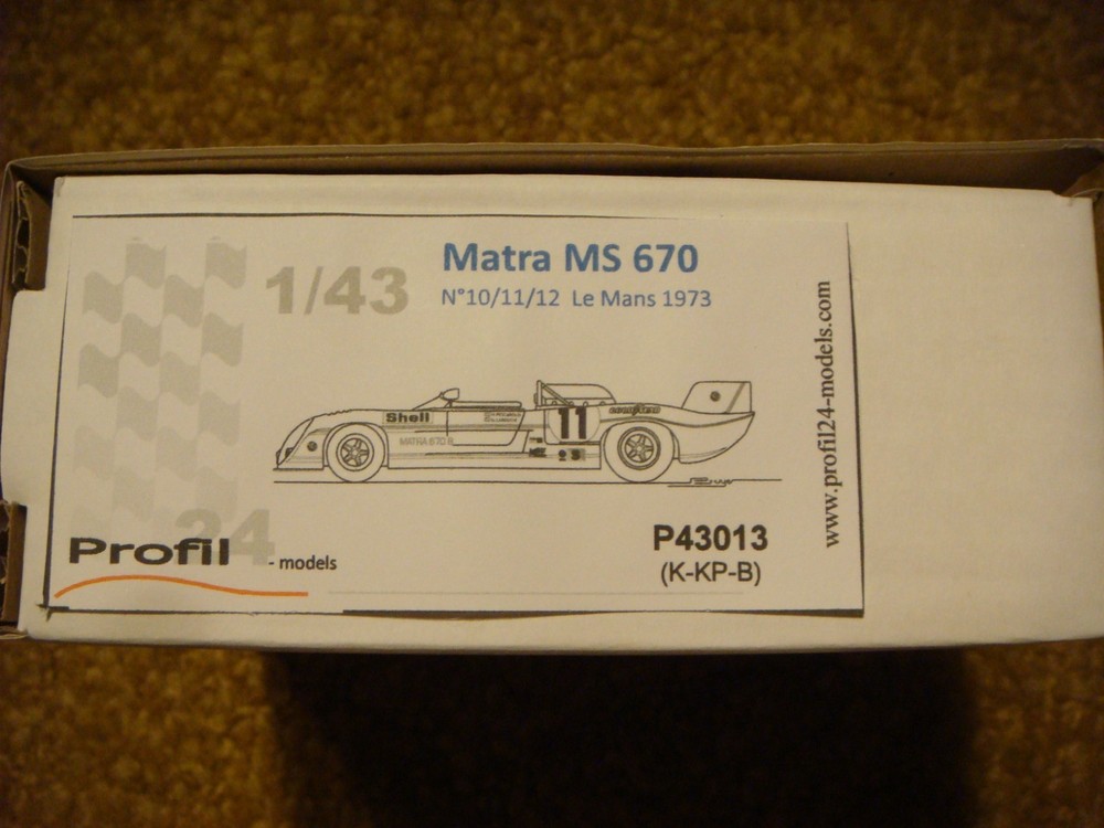Profil 24 P43013 Matra MS670 LeMans 1973 #10,11,12 1/43 Scale Model Kit