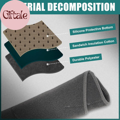Car Dashboard Cover Gray Polyester Non-Slip Dash Cover Mat Protector Carpet Sunp