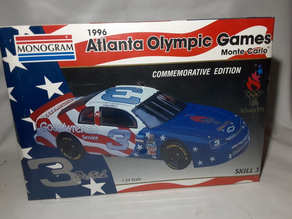 Monogram Dale Earnhardt 3 1996 Atlanta Olympic Games Monte Carlo Red White Blue