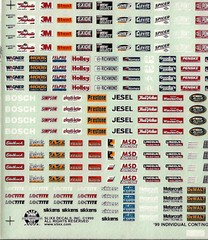NASCAR DECAL 1999 INDIVIDUAL STOCK CAR FENDER CONTINGENCIES – 1/24