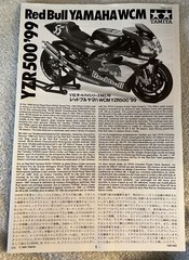 TAMIYA 1/12th Scale Model Kit- Red Bull Yamaha WCM YZR500 ‘99 #14076- New