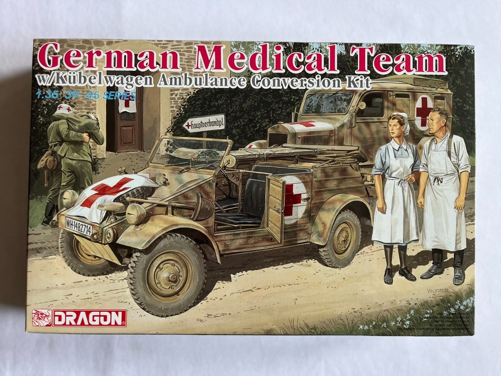 Dragon German Medical Team w/ Kubelwagen Ambulance Conversion Kit #6137 1/35 Kit