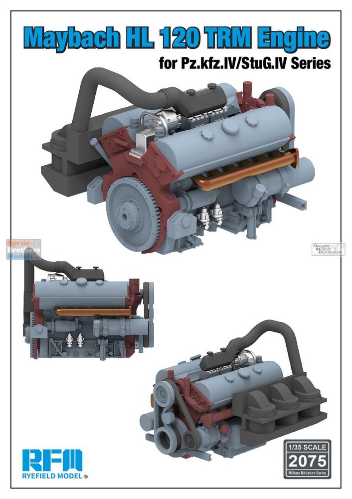 RFMRM2075 1:35 Rye Field Model Maybach HL 120 TRM Engine (for Panzer IV/StuG IV
