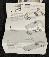 New, Unassembled, Vintage Le Mans Lindberg XK140 Jag Jaguar Yellow Model Kit