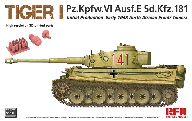RYEFIELD MODEL RFM RM-5001U 1/35 Tiger I Initial Production Early 1943