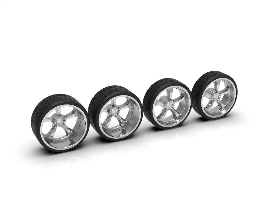 1:43 26” D Street Deep And Shallow Wheels On Low Pro tires. 3D Printed