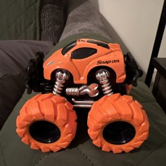 Snap-on #5 orange Monster truck race car toy pull back and it goes 3×3 size