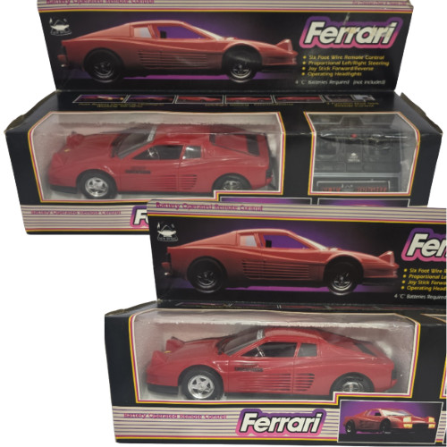 New Bright 1988 FERRARI TESTAROSSA NEW BRIGHT R/C No. 209 Open Box Remote Contro