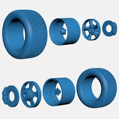 1/24 Resin 15 inch Torq Thrust D Wheels, BFGoodrich Radial T/A Tires, and Brakes