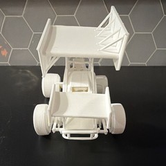 1/25 Scale Sprint Car 3D Printed Kit Unassembled Dirt Track Model DIY Race Car