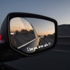 4Pcs I Love You Drive Safe Mirror Sticker, Cute Black&White, Blackwhite-4pcs