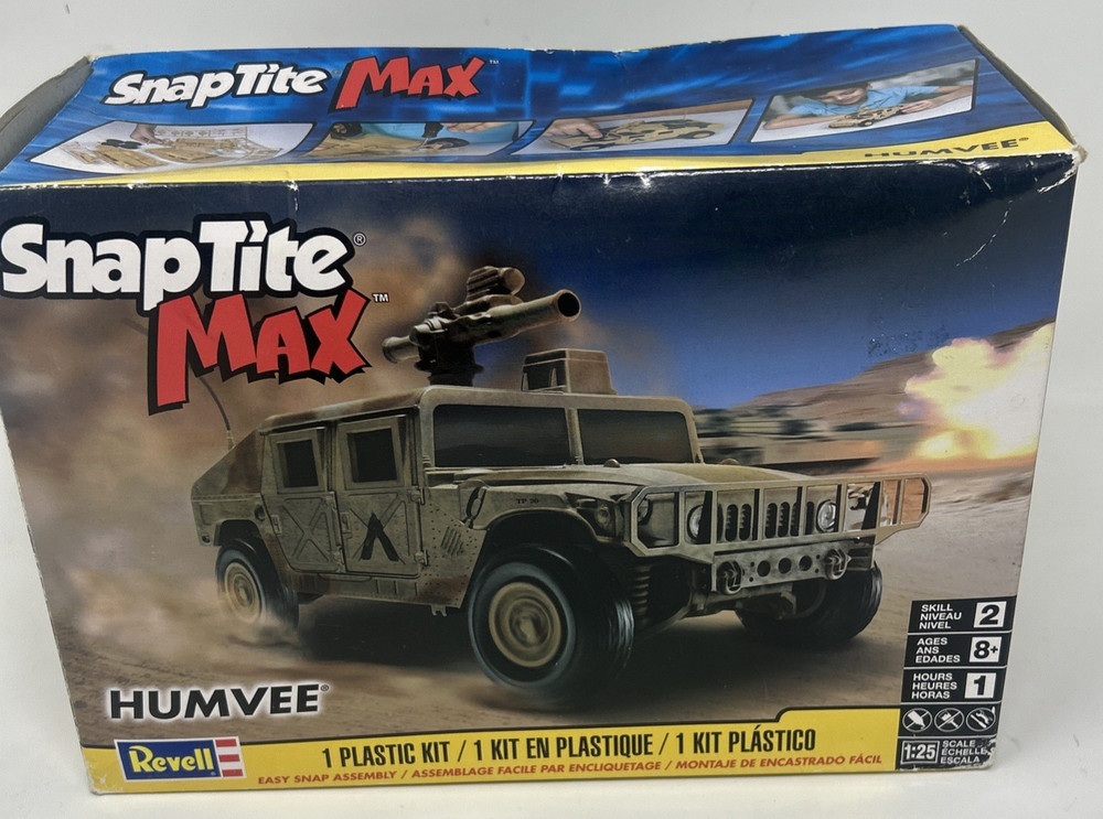 2015 Revell Snaptite Max Military Humvee Hummer 1:25 Model Kit #85-1227 NIB