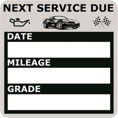 Oil Change Stickers, Static Cling 120 Count 2×2 Inches Inches, Black