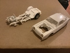1 25 scale model parts Avanti Partially Built Body Chassis Engine No Box