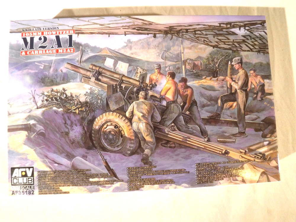 1/35 AFV Club US Army M2A1 105mm Howitzer & Carriage M2A2 Metal Barrel # 35182