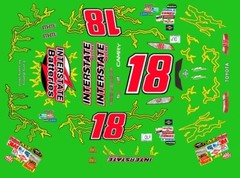 #18 Kyle Busch Interstate Batteries 2008 1/24th Scale Nascar Waterslide Decals