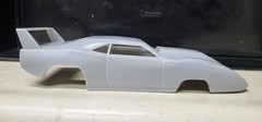 3d printed 1969 Dodge Challenger Daytona Pro Mod drag body model slot car