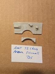 AMT 72 CHEVY NOVA FIREWALL NEW! 1/25