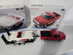 Testers 1-24 Dodge Ram. 57 Corvette Convertible & Trailer Metal Newly Built Nice