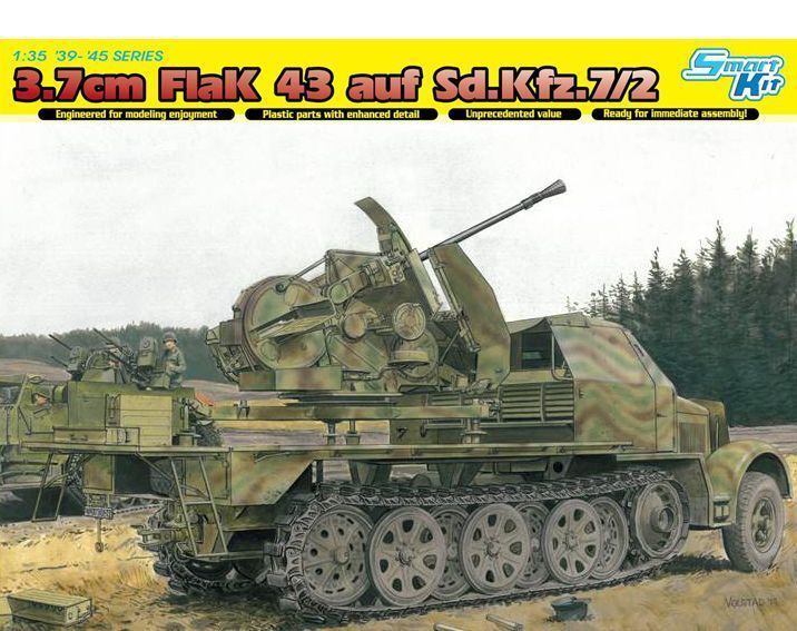 DRAGON 6553 1/35 3.7cm FlaK 43 auf Sd.Kfz.7/2
