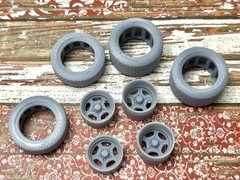 1/24 Scale: 15-inch “Billet Street Lites” Resin Wheels W/ Wide Rear Tires