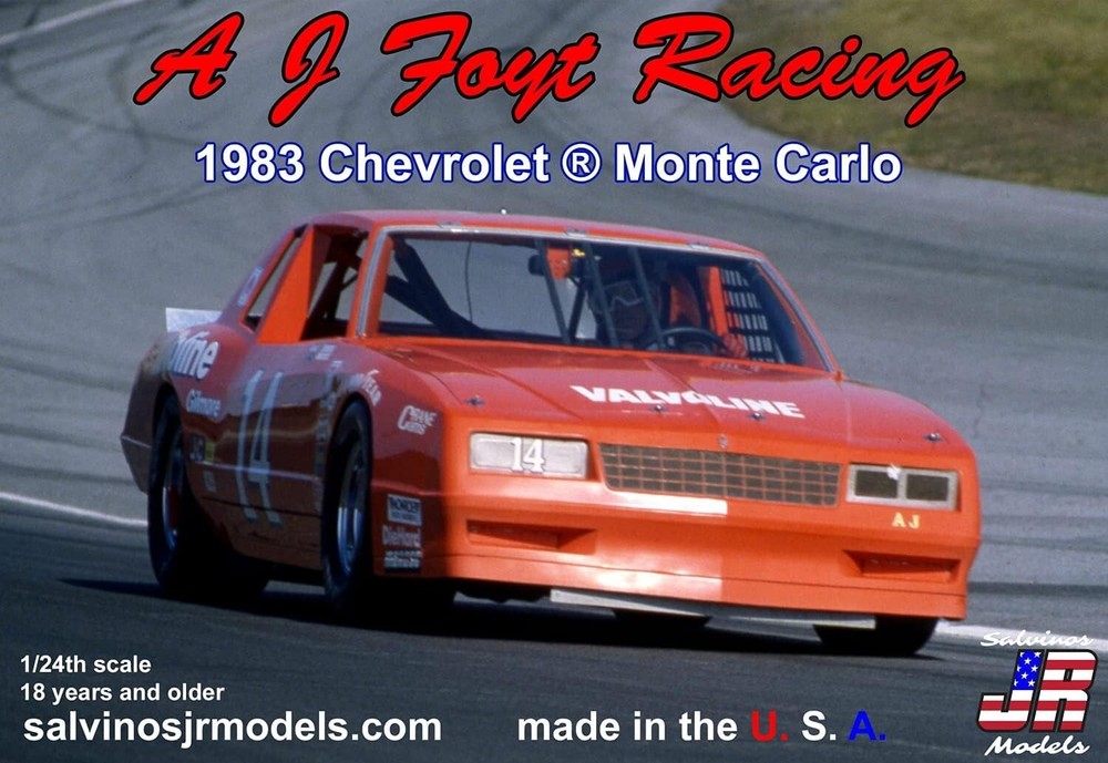 Salvino’s JR 1/24 AJ Foyt 1983 Chevrolet Monte Carlo Plastic Model Kit AJMC1983D