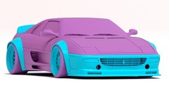 1:24 Ferrari F355 LB Widebody Kit with Wheels Transkit For 355 Fujimi & Diecast