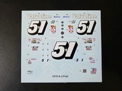1979 A.J. Foyt #51 Valvoline Olds 1:24 Car Decal – Waterslide Salvino’s Decals