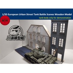 1/35 European Urban Street Scenes Diorama DIY Wooden Assembly Model Kit