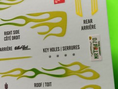 1970 70 Monte Carlo Lowrider 1/25 AMT Decal Sheet Emblems Green White Flames