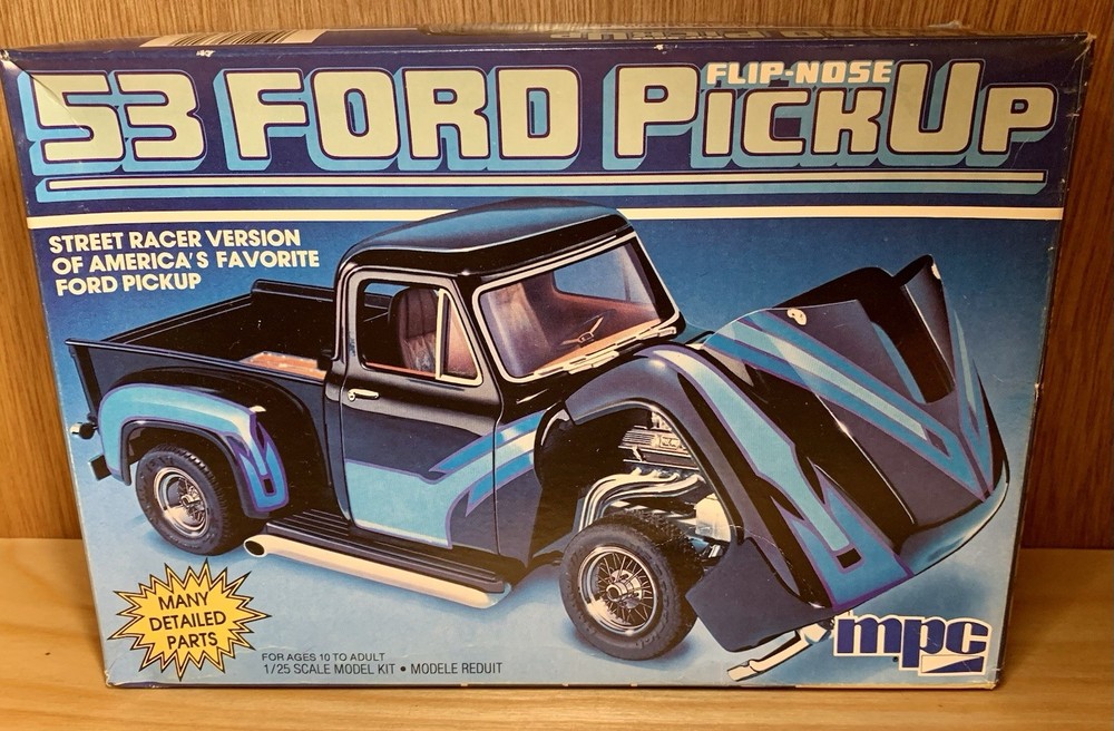 ‘53 Ford Pickup Street Racer Flip Nose 1/25 Model Kit Partially Built AMT ERTL