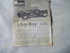 MONOGRAM-“BLACK WIDOW” CAR MODEL- Instruction Sheet ONLY