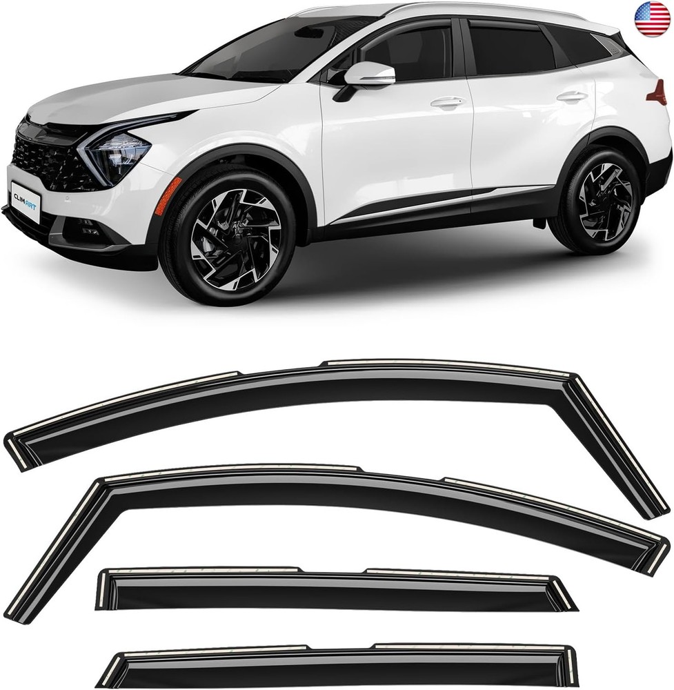 CLIM ART in-Channel Incredibly Durable Rain Guards for Kia Sportage 2023-2026,
