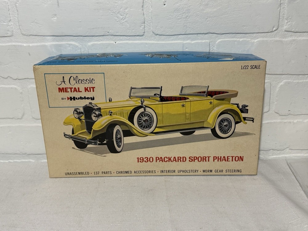 Hubley 1930 Packard Sport Phaeton Metal Model Kit in Clean Box 1/22 Scale