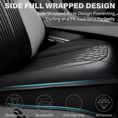 Car Seat Protector, Sideless Seat Covers for Cars, All Season Waterproof Nappa L